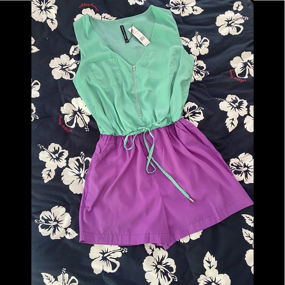 🎁NWT Walter Baker Romper M. Peach/Fuchsia …or Teal/Purple. - Picture 10 of 10